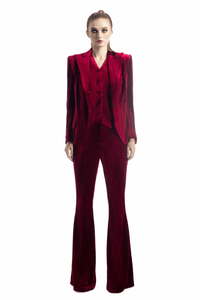 Buy Dazzling Ember Suit - Red Velvet Luxury Suit 
